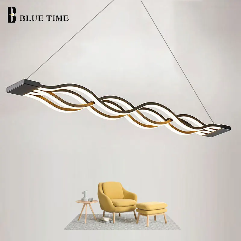 Black&ampWhite Frame Modern Led Chandelier For Dining room Kitchen Living Luminaires Hanglamp Lighting Fixtures | Лампы и освещение