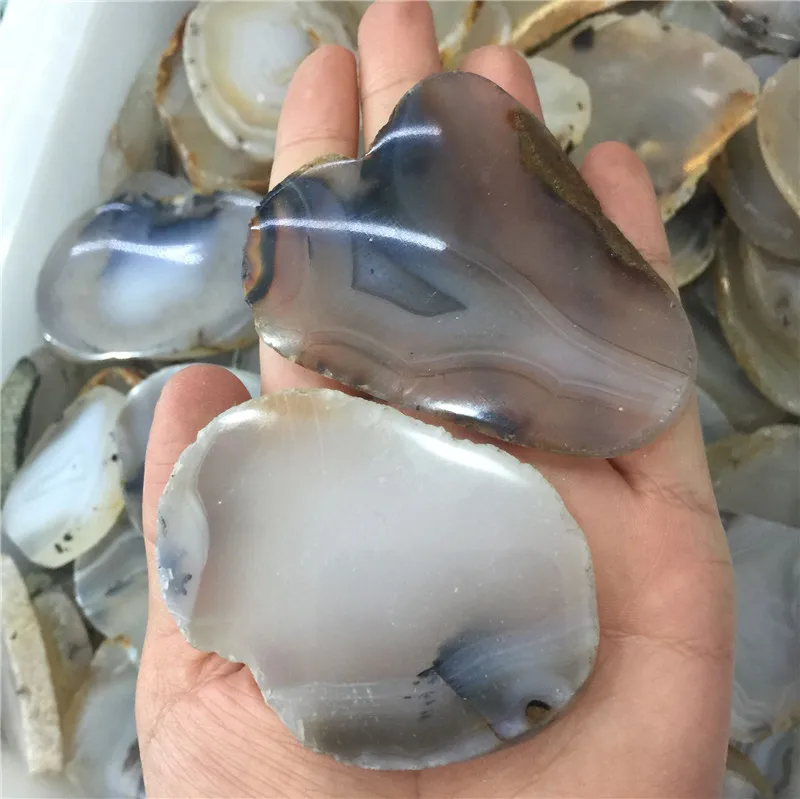 Милые маленькие натуральные морские водоросли агат камень ломтик лечебные