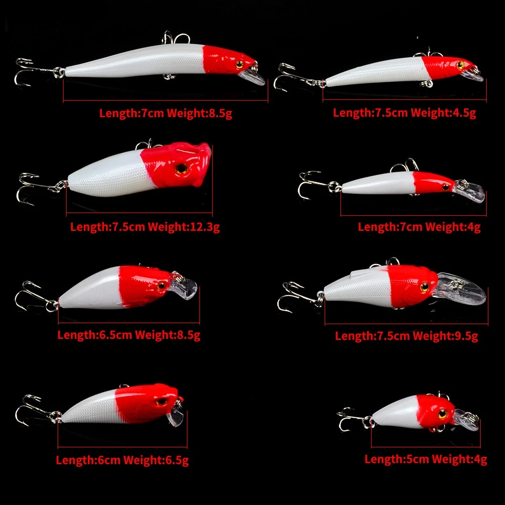 8 шт./лот набор рыболовных приманок смешанные 10 моделей блесны искусственная