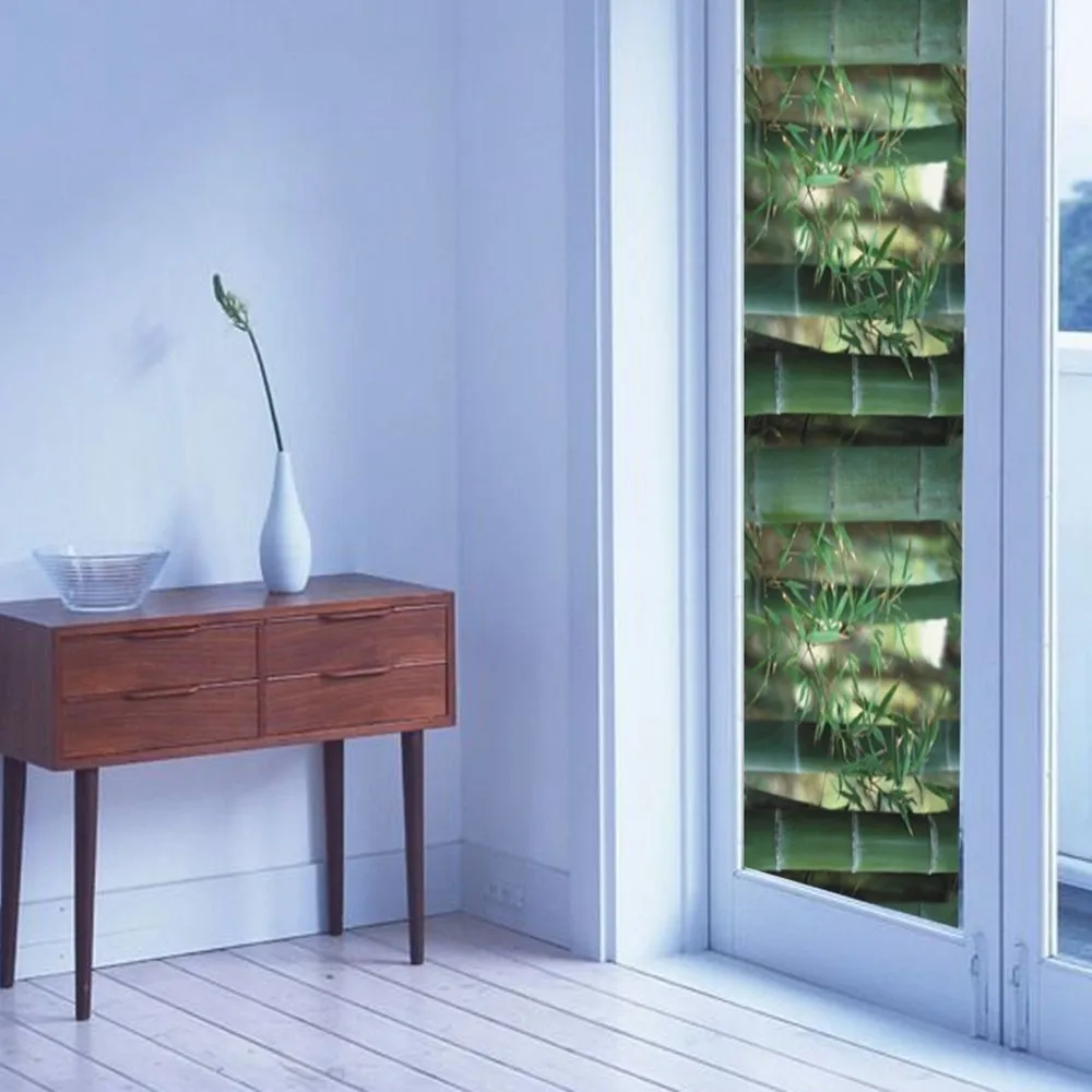 

3D Painting green bamboo Static decorative Window Glass Film,Cling Privacy Protection Glueless glass stickers self-adhesive foil