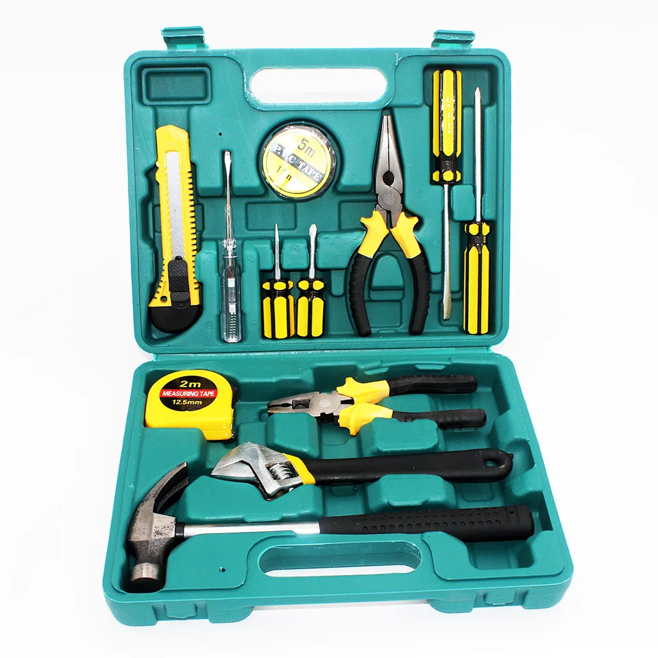 Универсальный набор ручных инструментов для домашнего ремонта пластиковый ящик