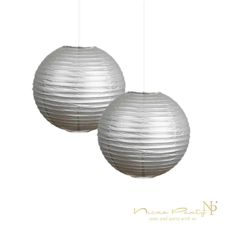 Nicro 10 ''золотые серебряные круглые бумажные фонарики лампа Круглый Китайский
