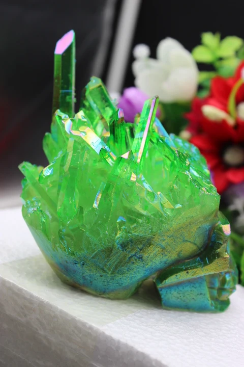 (513 г) натуральный кварц кристалл трава зеленый ангел фотокольцо лечение кластера