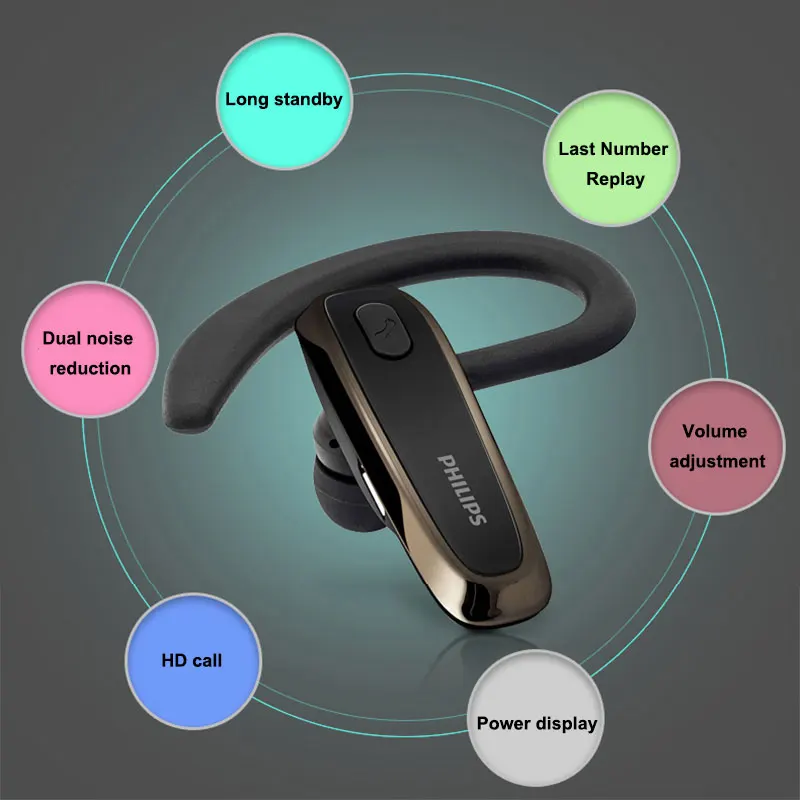 Bluetooth Наушники Philips SHB1700 с литиевой батареей 4 0 Функция шумоподавления для Samsung S9