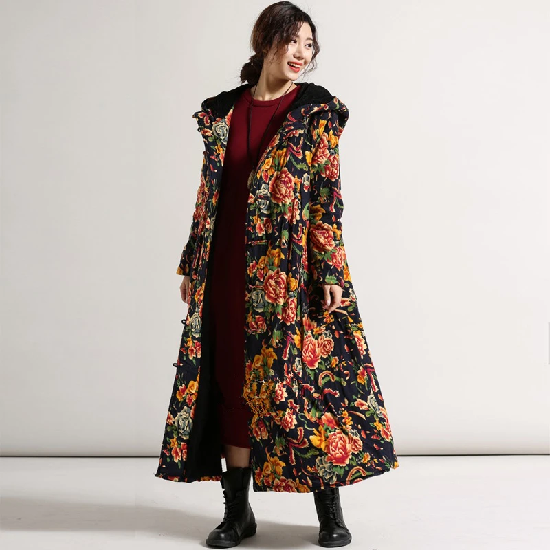 Scuwlinen 2018 зимняя куртка Для женщин Винтаж большой с капюшоном костюм ведьмы плюс