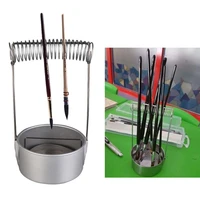 arts painting supplies paint brush washer cleaner with screen holder spring brush pen holders school stationery stainless steel