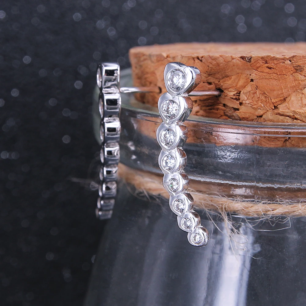Женские серьги гвоздики из серебра 925 пробы с фианитами|silver ear studs|zirconia studsear studs |