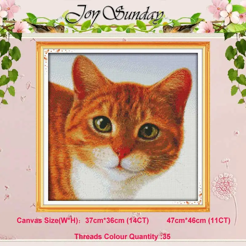 Lovely cat Милый толстый ленивый кот птицы Счетный 11CT 14CT животные Набор для вышивки крестиком сделай сам DMC Набор для вышивки крестом вышивка рукоделие домашний декор - Цвет: Lovely cat