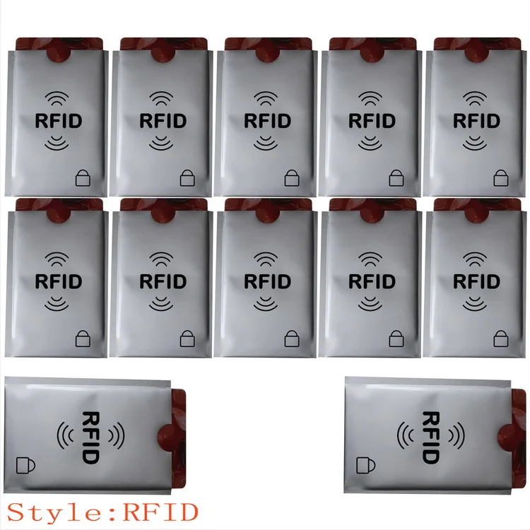 RFID Стиль, 1000 шт, защита от кражи, подходит для бумажника, защита для ID карты, защита от сканирования, рукав для карты, RFID Блокировка, OEM Добро пожаловать - Цвет: RFID