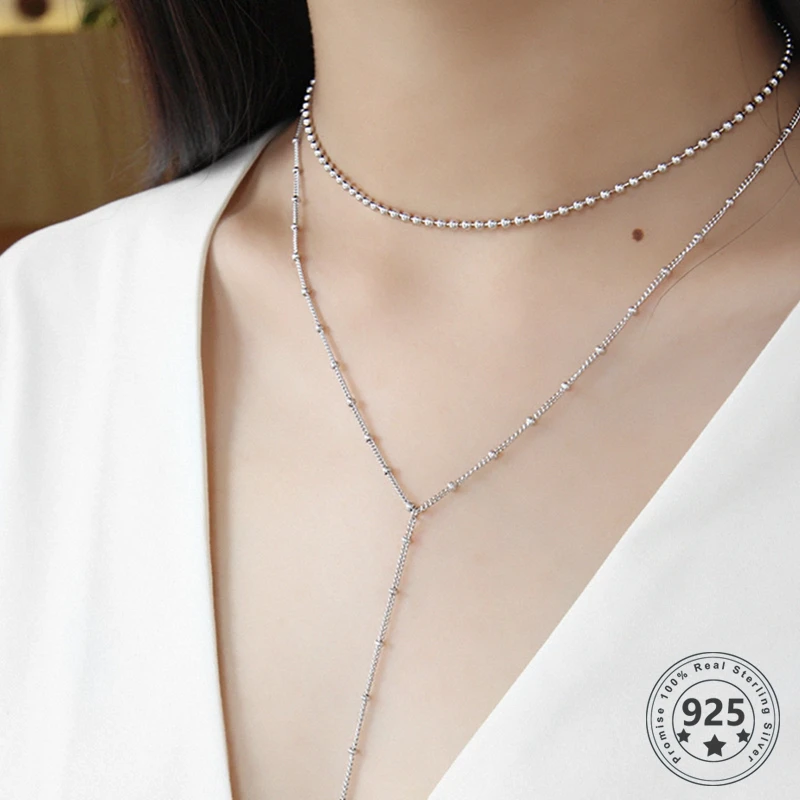 LouLeur настоящее Серебро s925 пробы длинное ожерелье сексуальный элегантный