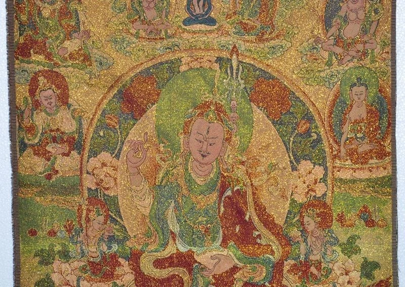 WBY 35 &quotтибетская шелковая вышивка искусство Tangka Padmasambhava Бог статуя Будды танка |