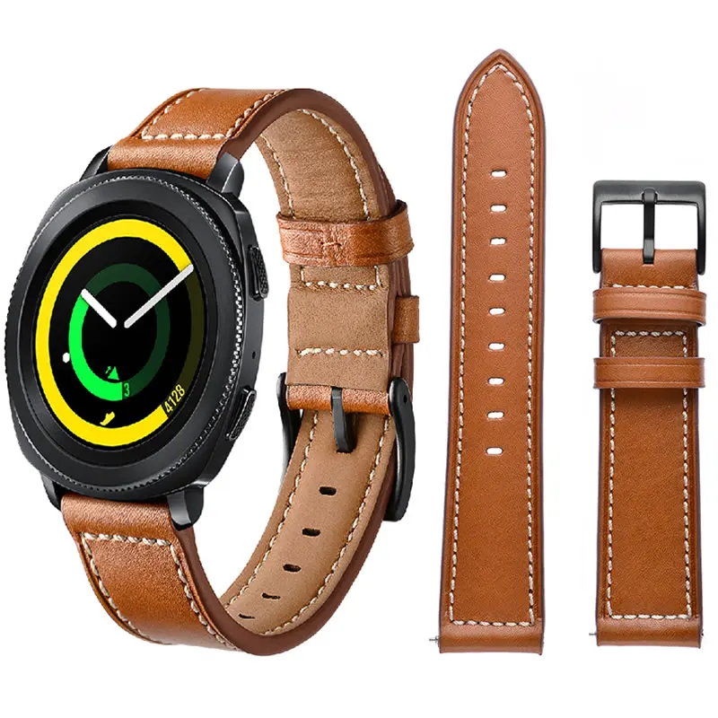 Новейший ремешок для часов из натуральной кожи Samsung Gear Sport S2 Classic HuaWei Watch 2 20 мм