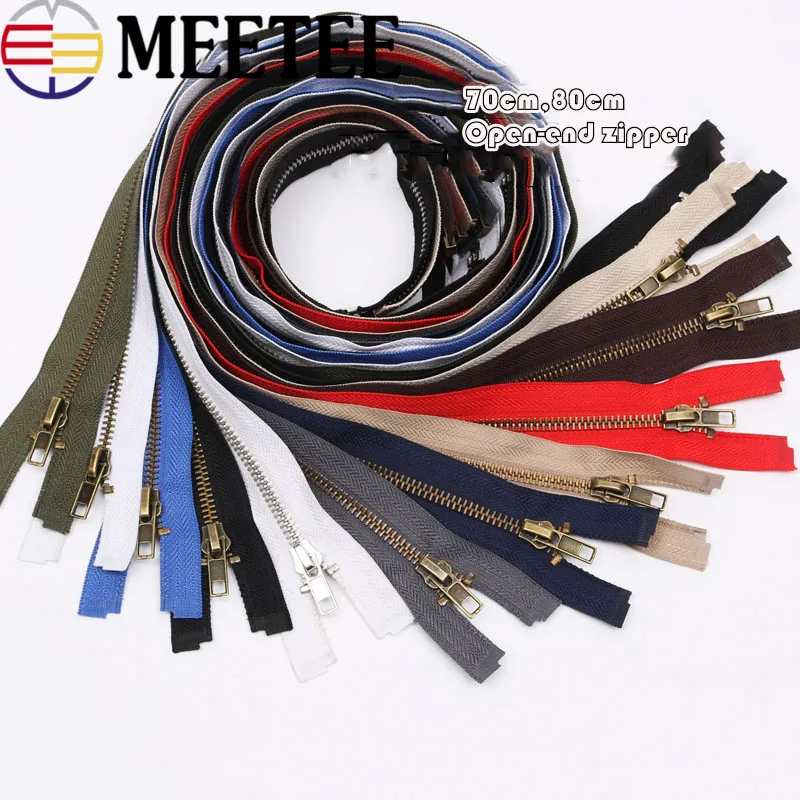 Металлическая латунная молния Meetee 2 шт. 70 см 80 бронзовые молнии для куртки пальто
