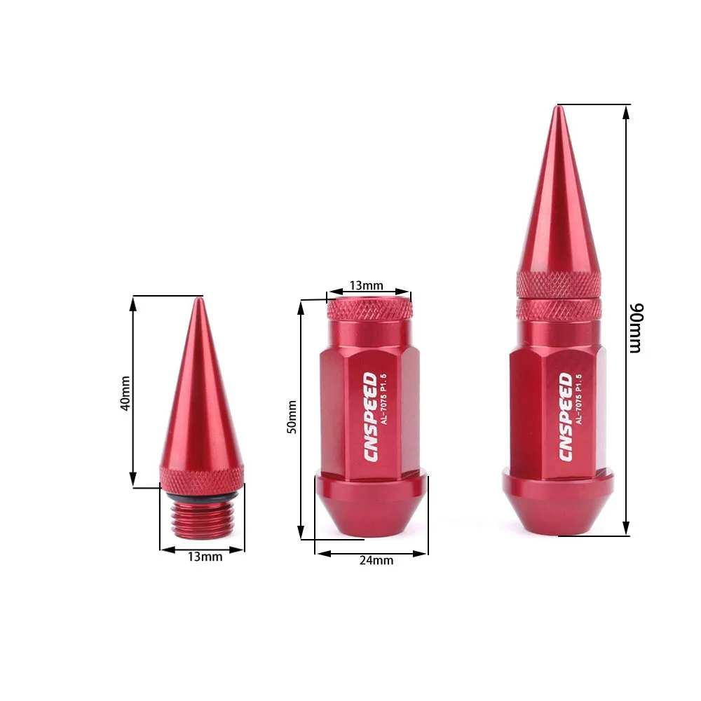 Удлиненный тюнер CNSPEED 7075 T6 из алюминиевого сплава m12x1 5 90 мм Гоночное колесо гайка