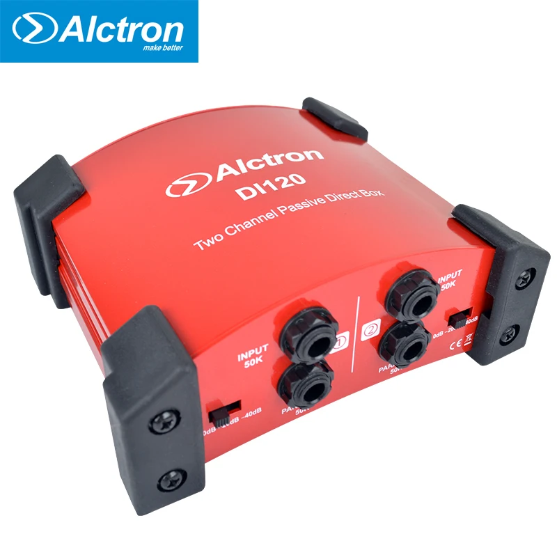 Alctron DI120 двухканальный пассивный DI прямой бокс для записи гитары и сценических