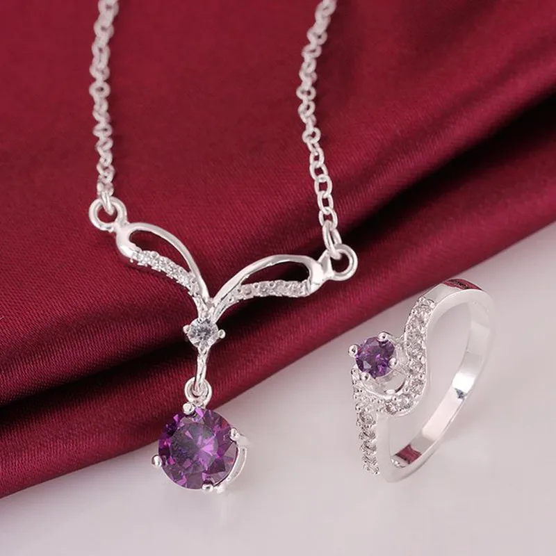 Silver plated jewelry sets sterling-silver-jewelry set /LVVFRCQM N529 Ring377-8 | Украшения и аксессуары