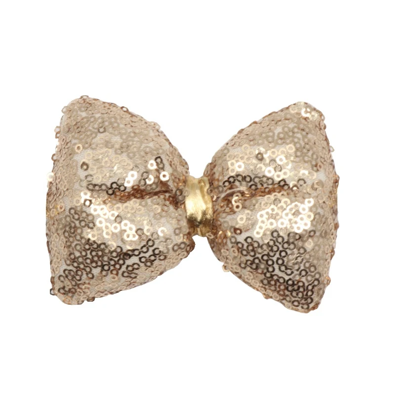 4 &quotБантик для волос с пайетками клипсой детей девочек ручной работы блестящим