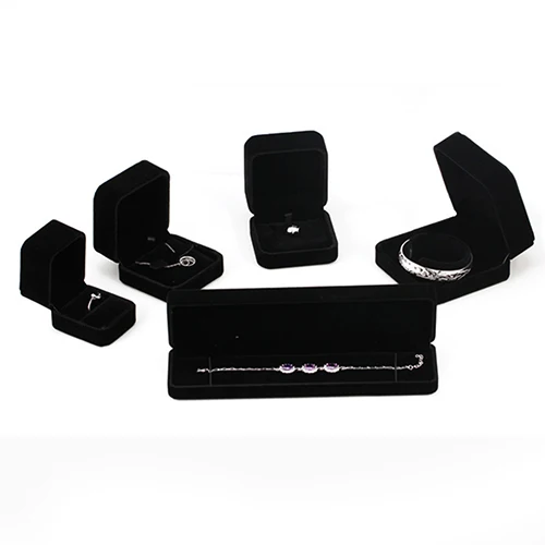 Черный Бархатный Чехол для ювелирных изделий кольца часов ожерелья браслета