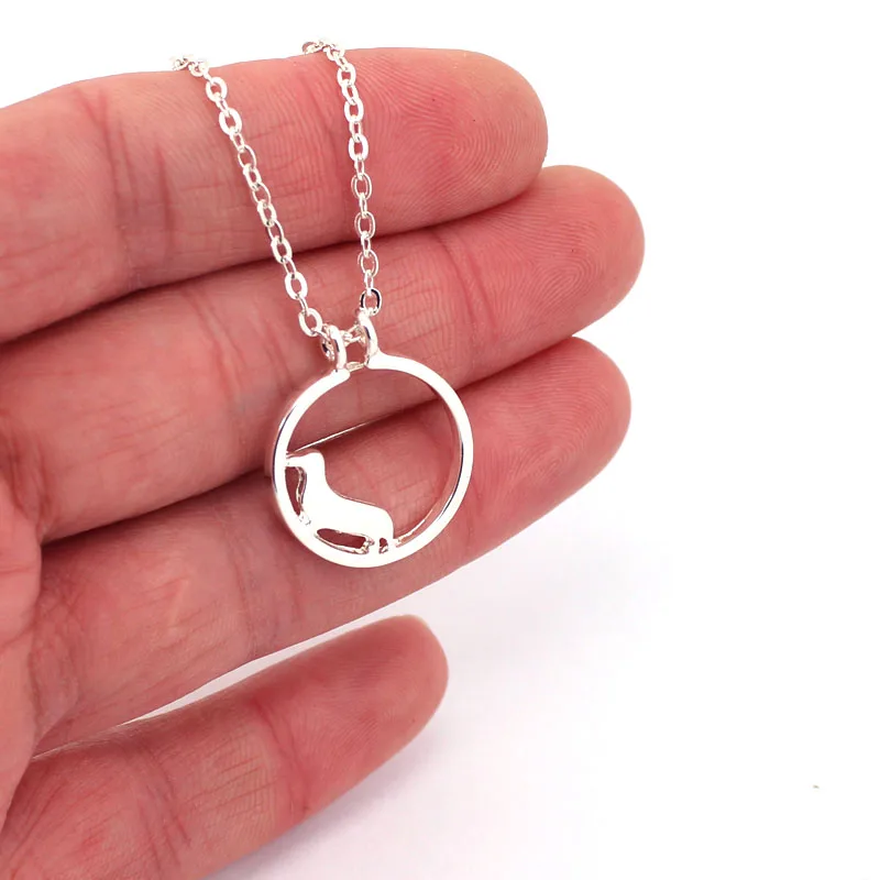 

hzew dachshund pendant necklace round dog necklaces dog lover gift