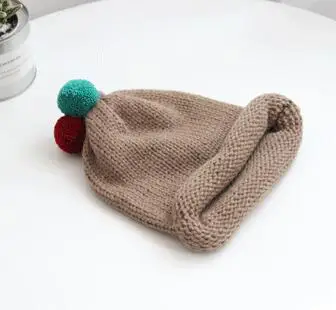 khaki as pic MILANCEL/Коллекция года; детская шапка для девочек; милая вязаная шапка для девочек; вязаные детские шапочки для мальчиков и девочек; вязаные шапочки для малышей - Цвет: khaki as pic