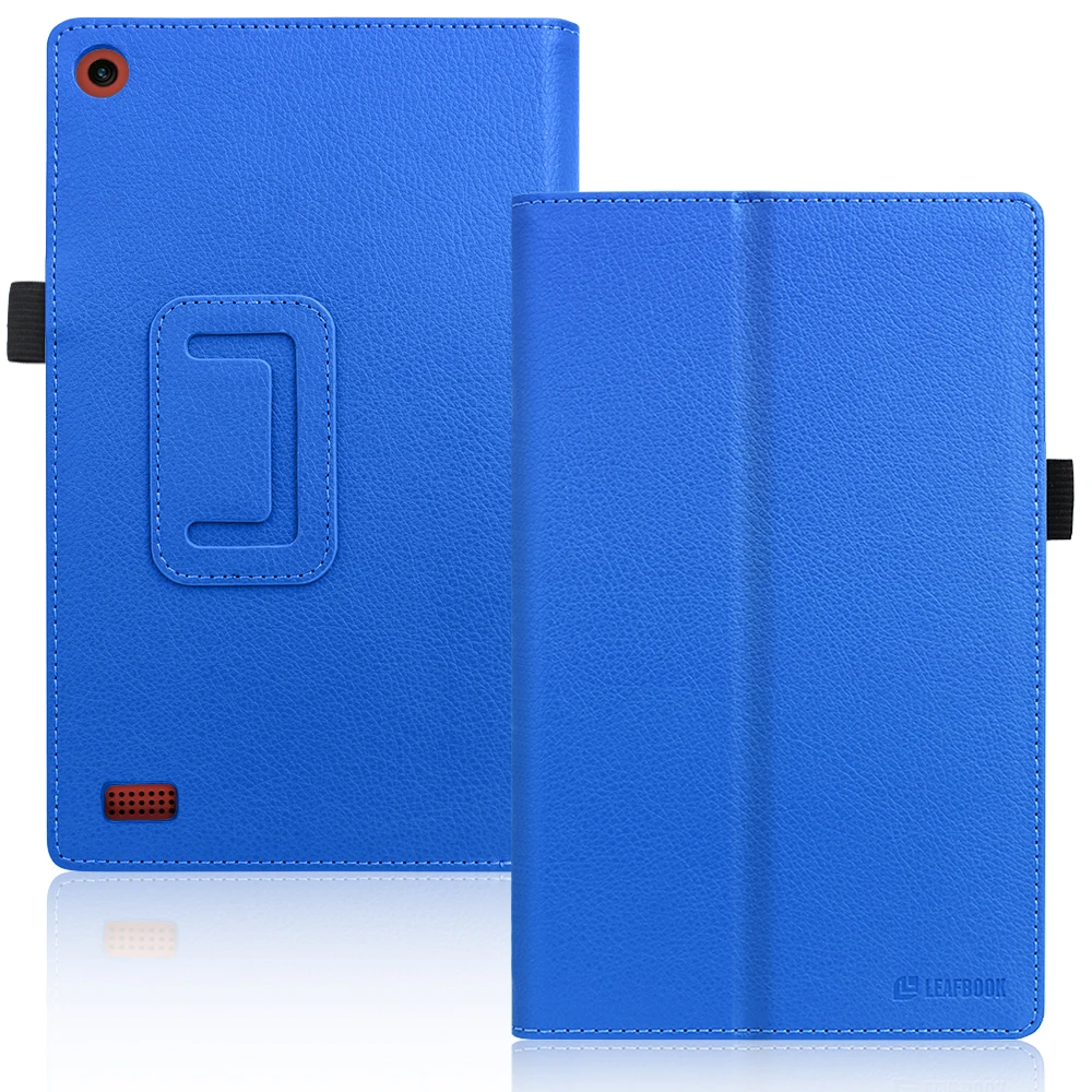 Твердый чехол из искусственной кожи для Amazon Fire 7 Smart Cover Auto Sleep Wake складные чехлы с подставкой и принтом для Fire 7 Tablet(7th Gen, Release - Цвет: Blue