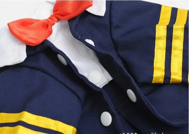 FY53 2017 Бесплатная доставка модная Синяя Униформа с галстуком бабочкой для