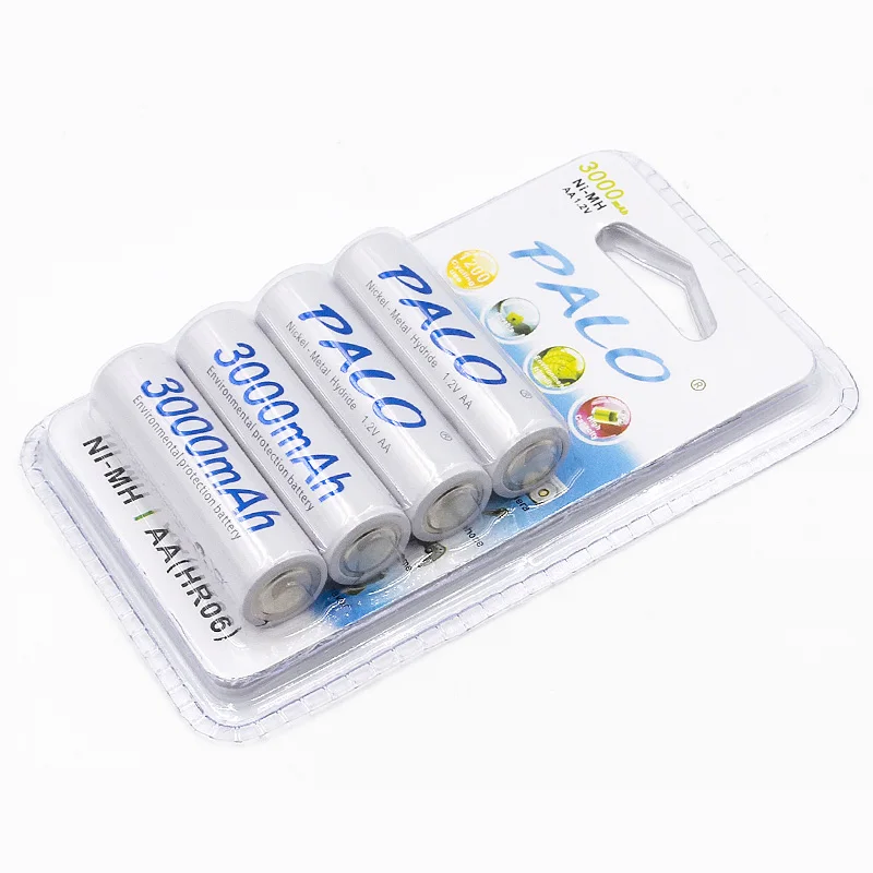 Palo батарея низкая саморазряжающаяся упаковка 1,2 V AA 3000mAh NIMH аккумуляторная батарея - Цвет: 4pcs AA