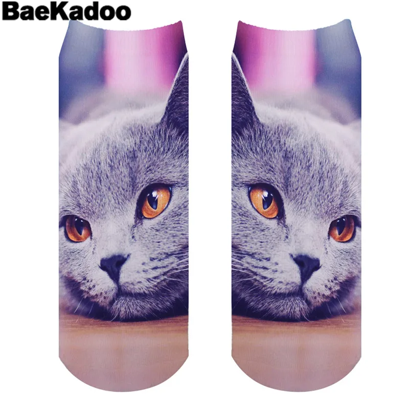 Носки BAEKADOO разных цветов с 3D рисунком хлопковые Повседневные носки 1 пара|printed