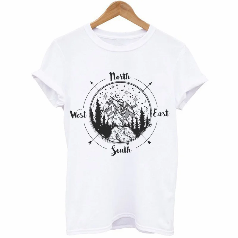 1424 Summer Women T Shirt Cosmic Belief Harajuku New Ins Travel The World Tshirt Women Cartoon Printed Vogue Casual Tee Shirt Femme - Цвет: 1424