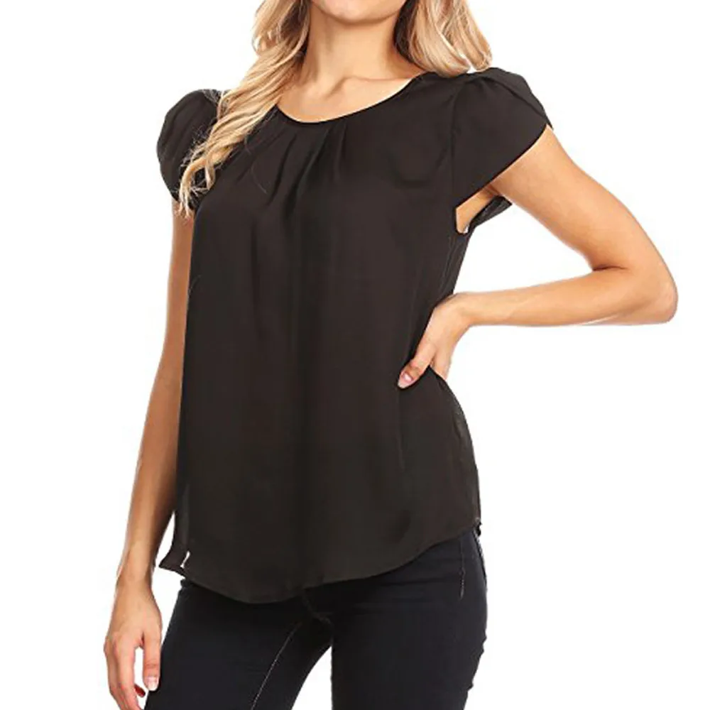 JAYCOSIN 2019 Для женщин сплошные шифоновые чистый Базовая мягкая обувь красная блуза