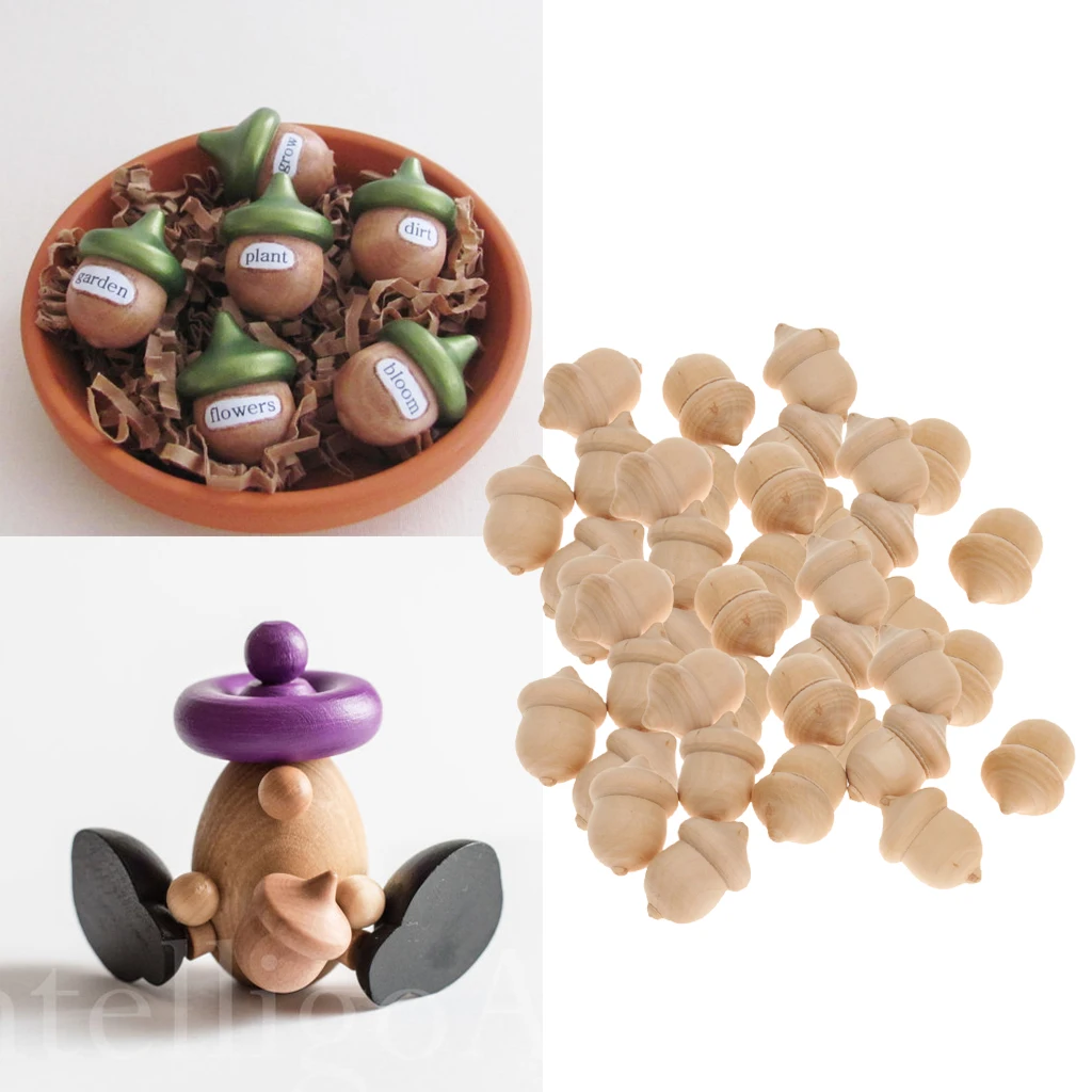 50 штук Новинка Вальдорф желуди заготовок &quotсделай сам&quot деревянная Свадебная