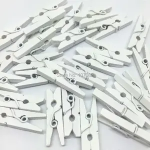 100 шт.лот 1 дюйм, Деревянные прищепки, белые мини-шпильки для одежды, Деревянные прищепки для скрапбукингаштамповки