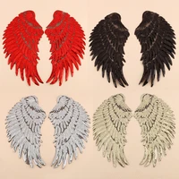 1pair sequins patches for clothing angel wings sew on embroidered patch diy motif applique stickers for cloth