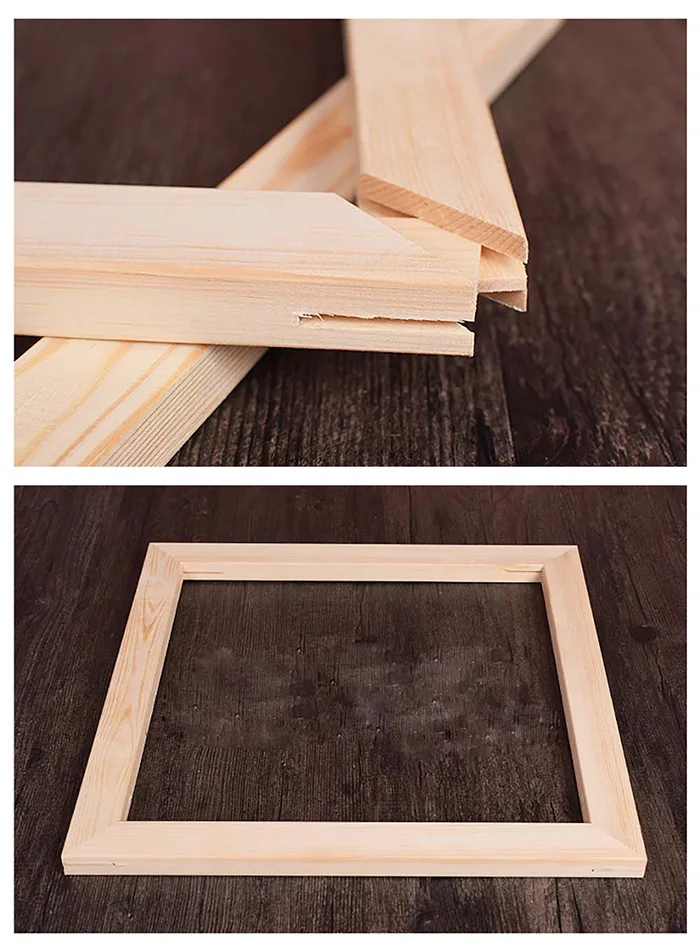 DIY твердые рамки для картины на холсте DIY Деревянные художественные Рамки для картин из натурального дерева рамка для маслом Картина стене плакат легко построить
