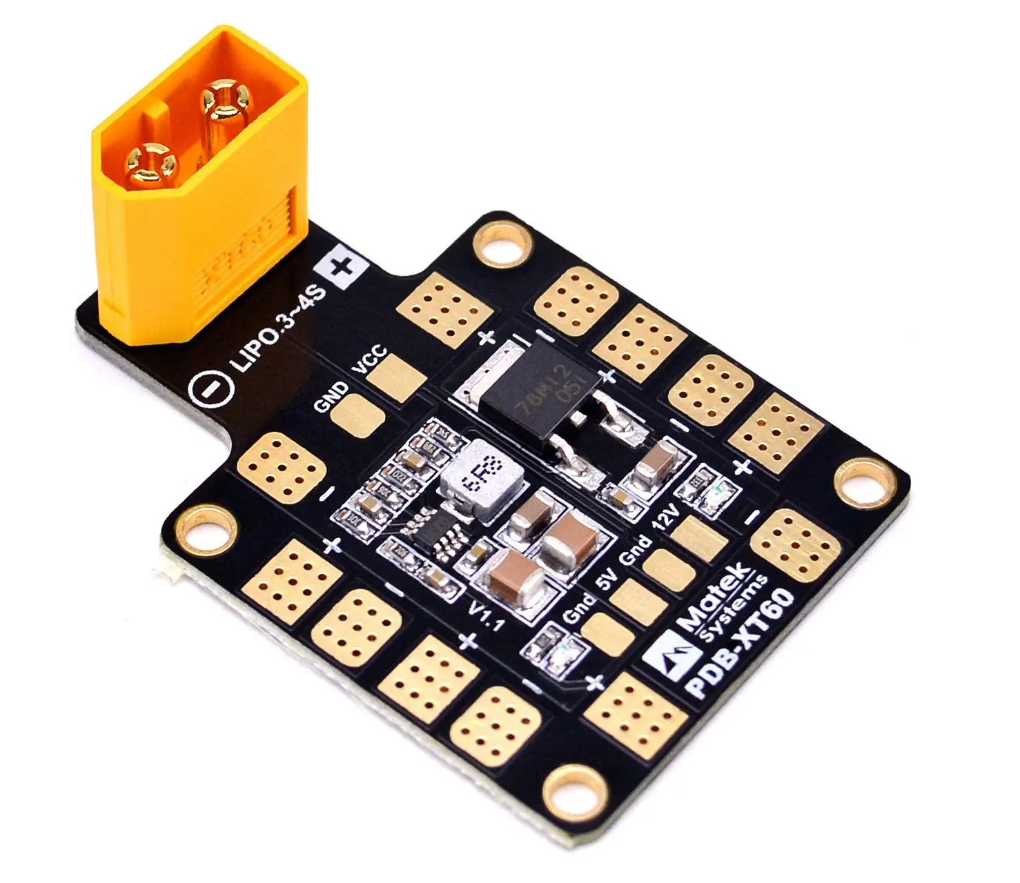 MATEK Mini Power Hub PDB XT60 распределительная плата с BEC 5 В/12 В для FPV Drone Quadcopter QAV210 QAV R X|power