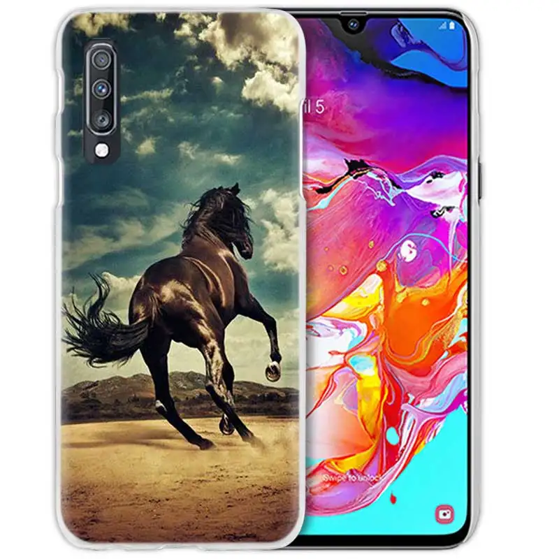 В форме лошадок, животных, чехол для samsung Galaxy A50 A70 A20e A40 A30 A20 A10 A8 A6 плюс A9 A7 Прозрачный поликарбонатный жесткий Fundas Capa чехол для телефона