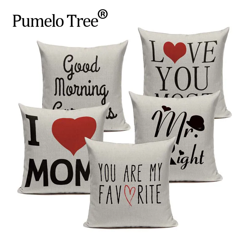 Высокое качество Красочные жизни любовь чехол для подушки с буквами Coussin