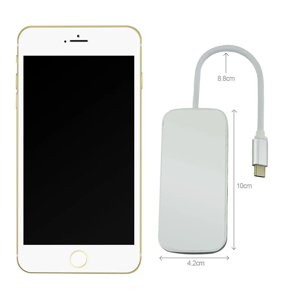 Разветвитель с Type C на USB концентратор 3 0 Мультиадаптер Matel сплиттер кардридером
