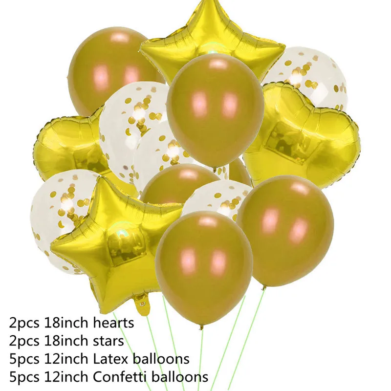 Balloon-14Pcs-Gold 16 дюймов буквы фольгированные шары «С Днем Рождения» Happy День рождения украшения Детские воздушные шарики с алфавитом Baby Shower поставки - Цвет: Balloon-14Pcs-Gold