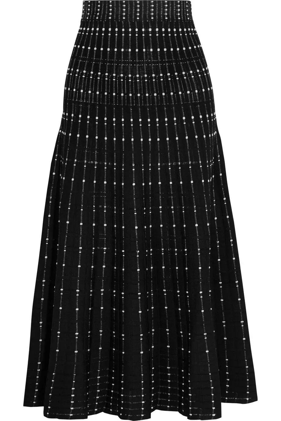 Женское жаккардовое платье в горошек черное облегающее с вырезом лодочкой и