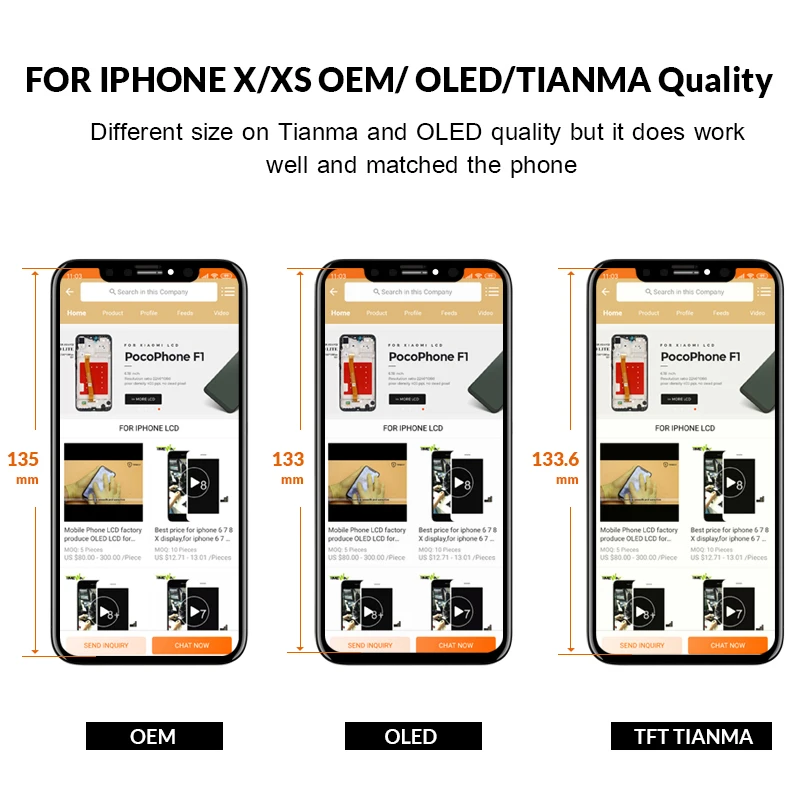 For iPhone X/XS/XS MAX/XR LCD Screen Digitizer with Touch Replacement Assembly Black X Display | Мобильные телефоны и
