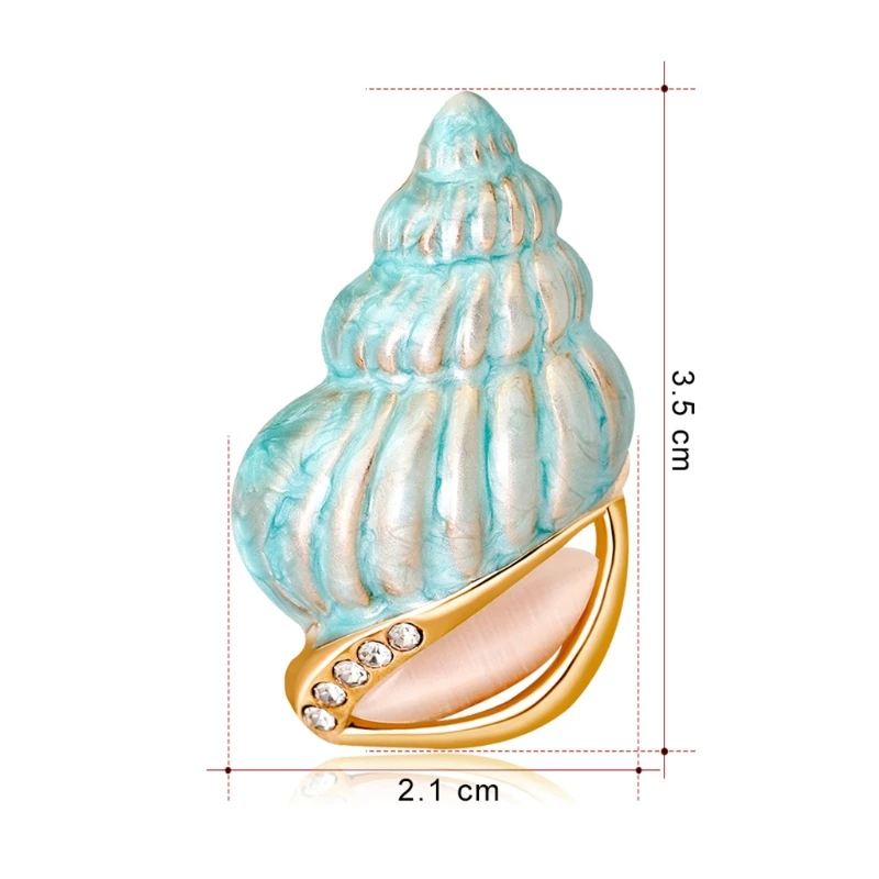 

Conch Brooch Pin Jewelry Women Banquet Blue Shell Enamel Gift Decoration Corsage