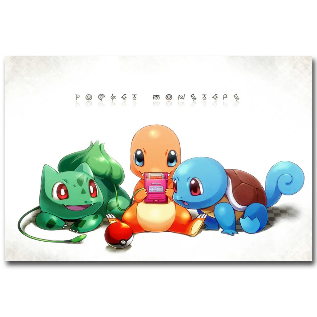 Charmander-Pokemon XY Art Шелковый тканевой плакат с принтом 13x20 24x36 дюймов карманный монстр из мультфильма картина для настенное уркашение для гостинной 057