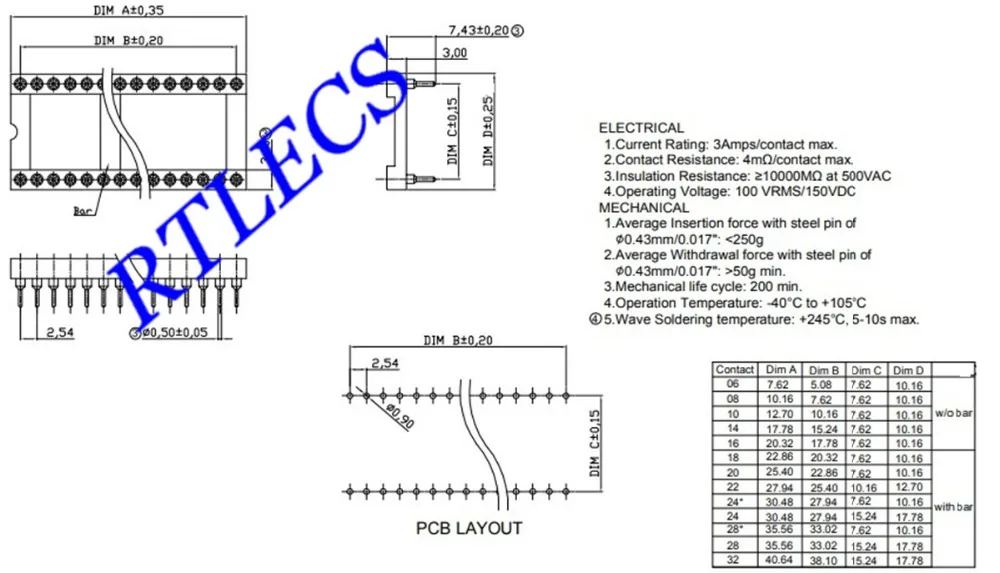 50 шт. IC гнездо на возраст 6 8 12 14 16 18 20 22 24 28 32 40 48 Pin DIP котор подвергли механической
