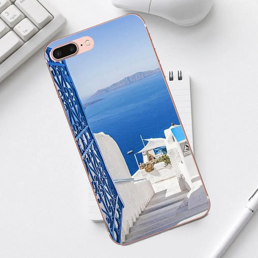 Греческий Санторини морской чехол для iPhone 4 4S 5 5C SE 6 6S 7 8 Plus X XS Max XR Galaxy A3 A5 J1 J3 J5 J7