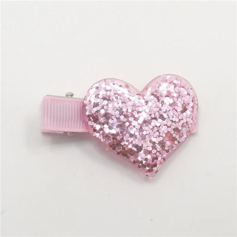 30 шт./лот акриловые заколки для волос в форме сердца Валентина блестящие золотые