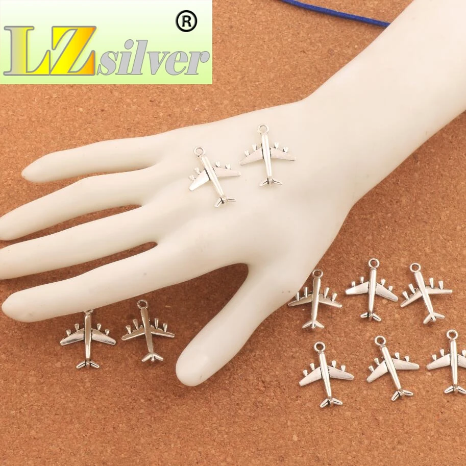 

Airplane Jet Plane Spacer Charm Beads Pendants Alloy Handmade Jewelry DIY L1626 27.3x21.3mm 20pcs Zinc Alloy