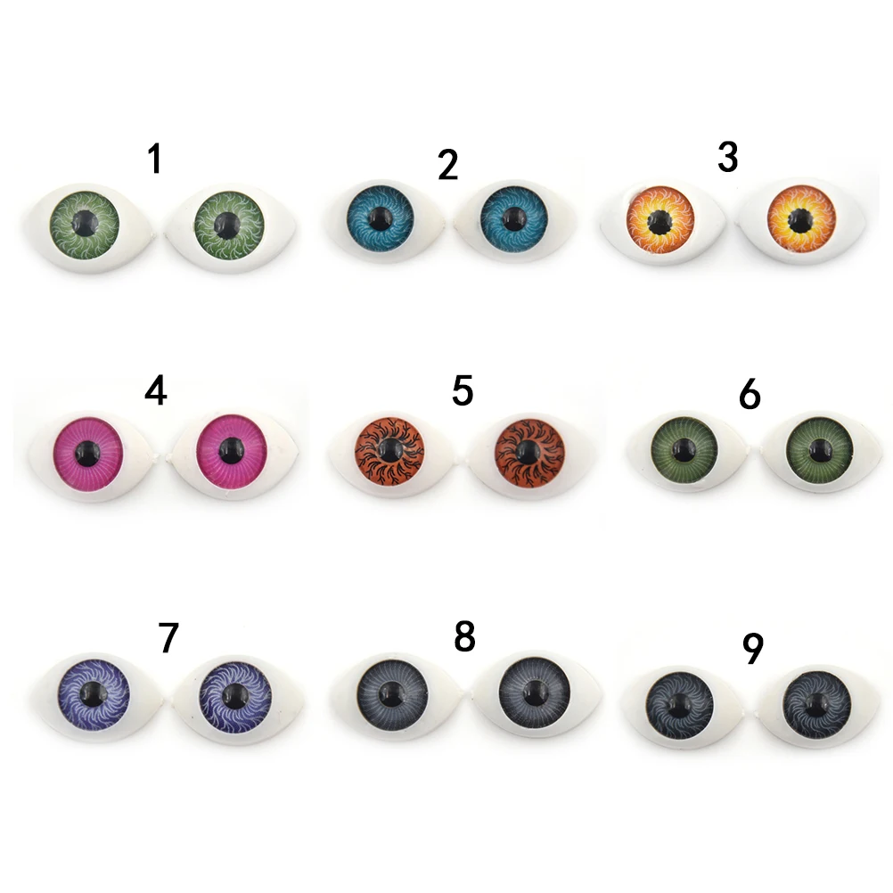 8 шт. яркие овальные полые защитные пластмассовые глаза для игрушек кукол масок
