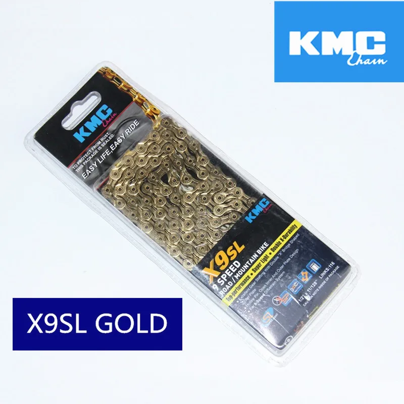 Оригинальный KMC X9 X9SL 9 скоростей 116 звенья велосипедная цепь велосипедные