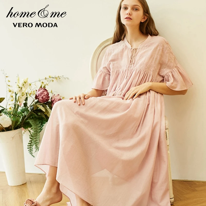 Vero Moda Новое Женское Королевское Платье с вышивкой в национальном стиле с расклешенными рукавами удобное домашнее платье | 31917B508